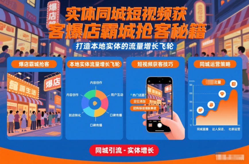 实体同城短视频获客爆店霸城抢客秘籍，打造本地实体的流量增长飞轮-智云网