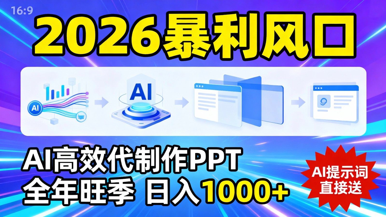 2026暴利！用AI高效代制作 PPT，全年旺季，日入 1000+，提示词直接送！-智云网