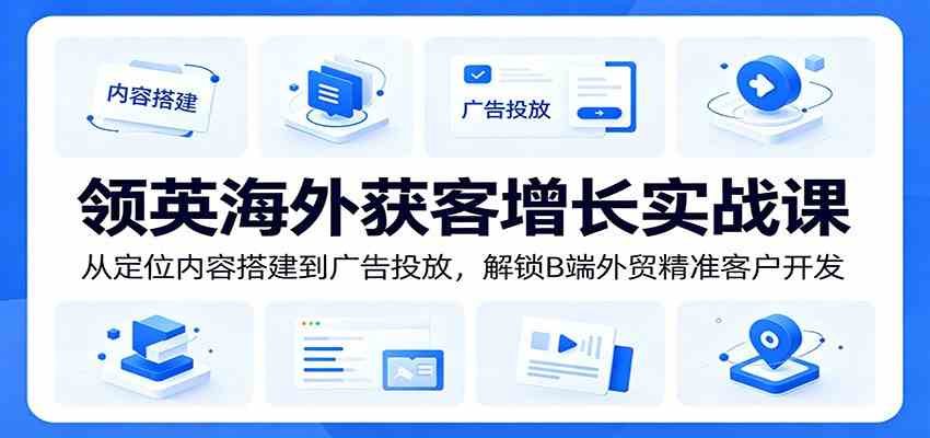 领英海外获客增长实战课：从定位内容搭建到广告投放，解锁B端外贸精准客户开发-智云网