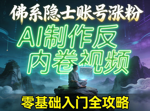 佛系隐士账号涨粉，AI制作反内卷视频，零基础入门全攻略-智云网
