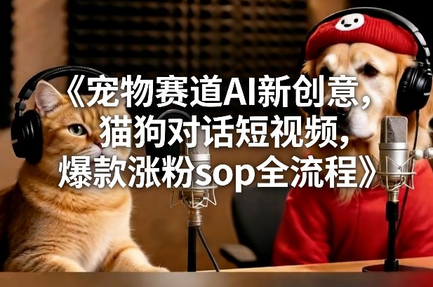 宠物赛道AI新创意,猫狗对话短视频,爆款涨粉sop全流程-智云网