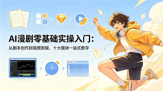 AI漫剧零基础实操入门：从剧本创作到视频剪辑，十大模块一站式教学-智云网