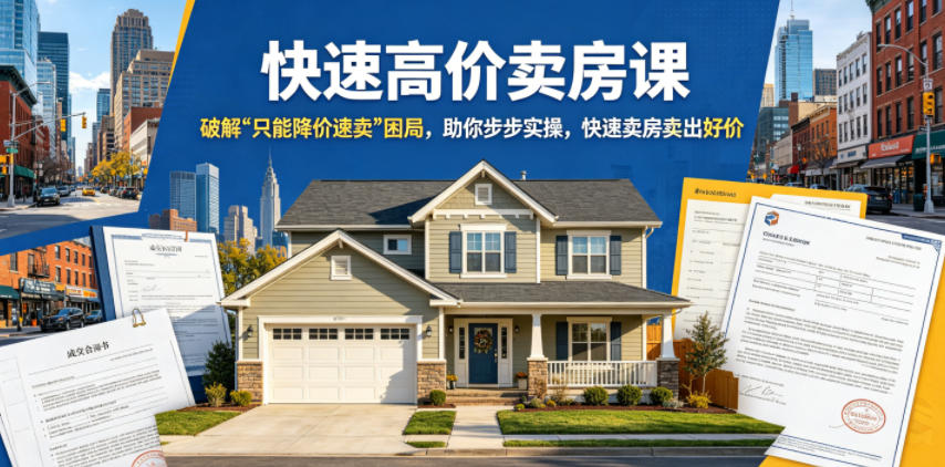 快速高价卖房课，破解“只能降价速卖”困局，助你步步实操，快速卖房卖出好价（更新2026）-智云网