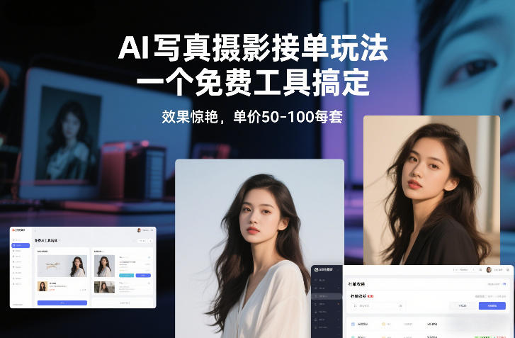 AI写真摄影接单玩法，一个免费工具搞定，效果惊艳，单价50-100每套-智云网