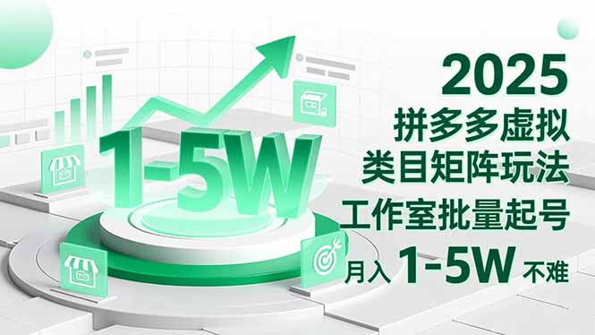 2025 拼多多虚拟类目矩阵玩法，工作室批量起号，月入 1-5W 不难-智云网