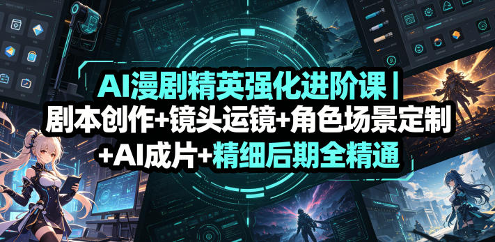 AI漫剧精英强化进阶课｜剧本创作+镜头运镜+角色场景定制+AI成片+精细后期全精通-智云网