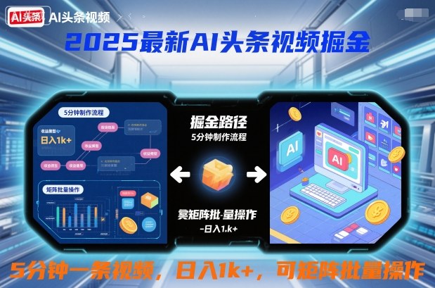 2025最新AI头条视频掘金，5分钟一条视频，日入1k＋，可矩阵批量操作-智云网