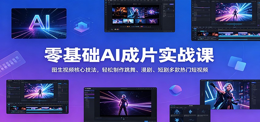 零基础AI成片实战课：图生视频核心技法，轻松制作跳舞、漫剧、短剧多款热门短视频-智云网