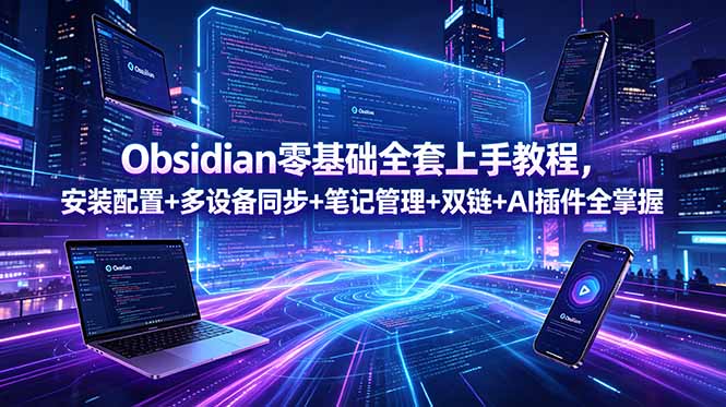 Obsidian零基础全套上手教程，安装配置+多设备同步+笔记管理+双链+AI插件全掌握-智云网