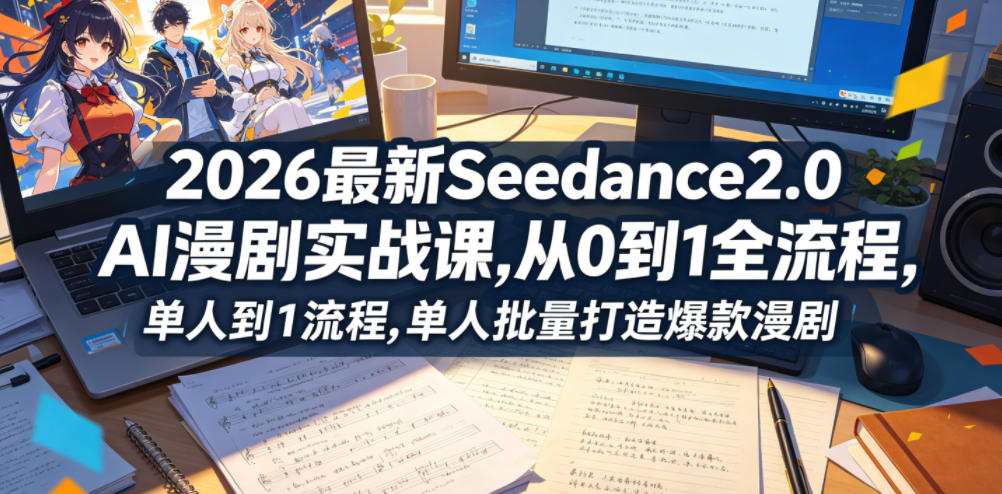 2026最新Seedance2.0 AI漫剧实战课,，从0到1全流程，单人批量打造爆款漫剧-智云网