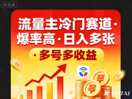 流量主冷门赛道,爆率高,日入多张,多号多收益-智云网