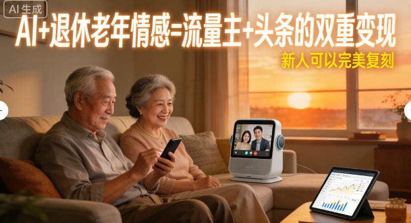 AI+退休老年情感=流量主+头条的双重变现，新人可以完美复刻-智云网