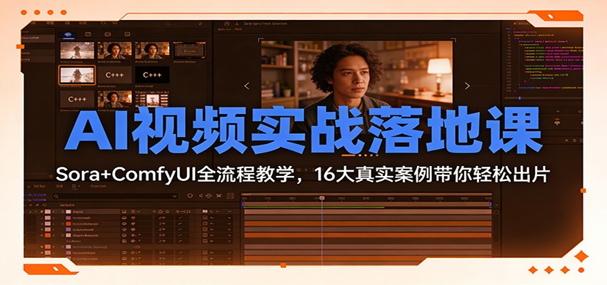 AI视频实战落地课：Sora+ComfyUI全流程教学，16大真实案例带你轻松出片-智云网