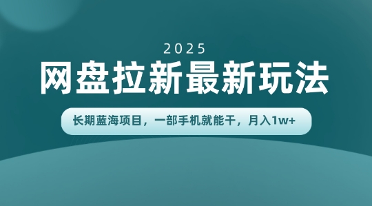 长期蓝海项目揭秘：网盘拉新最新玩法，一部手机就能干，当天见收益，月入1W+-智云网