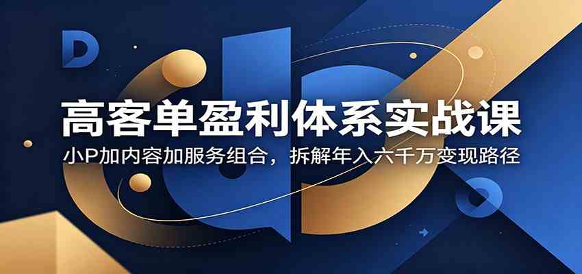 高客单盈利体系实战课：小P加内容加服务组合，拆解年入六千万变现路径-智云网