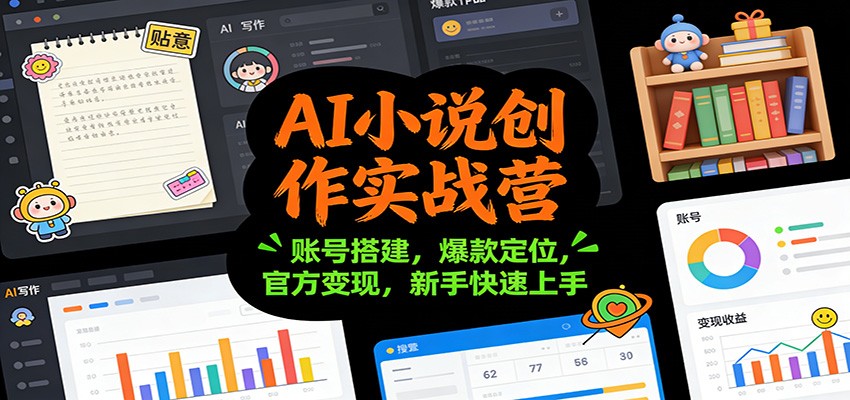 AI小说创作实战营:账号搭建,爆款定位,官方变现,新手快速上手-智云网