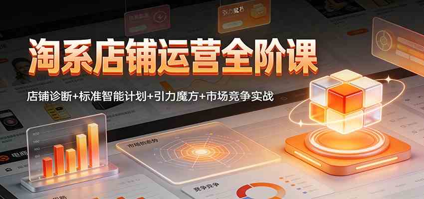 淘系店铺运营全阶课：店铺诊断+标准智能计划+引力魔方+市场竞争实战-智云网