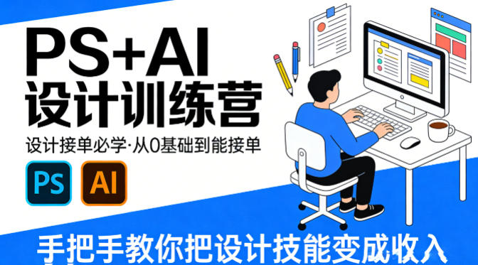 设计接单必学，PS+AI设计训练营，从0基础到能接单，手把手教你把设计技能变成收入-智云网