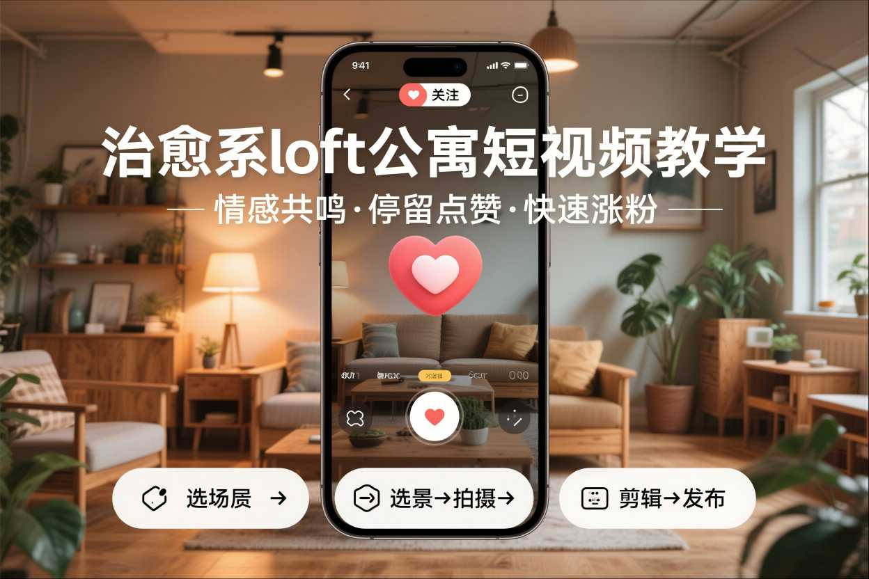 治愈系loft公寓短视频制作教学，情感共鸣引停留点赞关注，快速起号涨粉-智云网