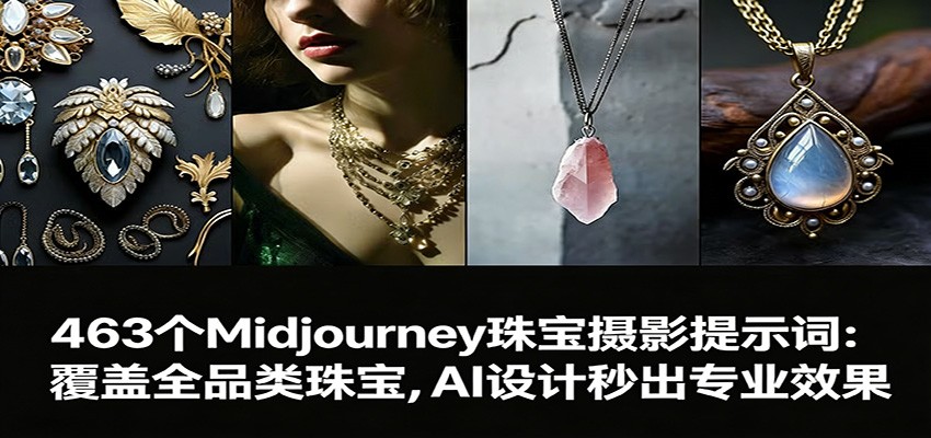463个Midjourney珠宝摄影提示词：覆盖全品类珠宝，AI设计秒出专业效果-智云网