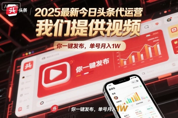 2025最新今日头条代运营，我们提供视频，你一键发布，单号月入1W【揭秘】-智云网