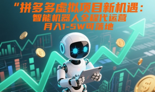 拼多多虚拟项目新机遇：智能机器人全程代运营，月入1-5W可落地【揭秘】-智云网