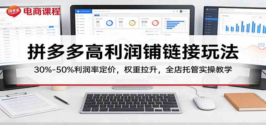 拼多多高利润铺链接玩法：30%–50%利润率定价，权重拉升，全店托管实操教学-智云网