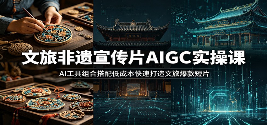 文旅非遗宣传片AIGC实操课:AI工具组合搭配低成本快速打造文旅爆款短片-智云网