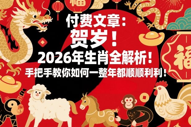 付费文章：贺岁！2026年生肖全解析！手把手教你如何一整年都顺顺利利！-智云网