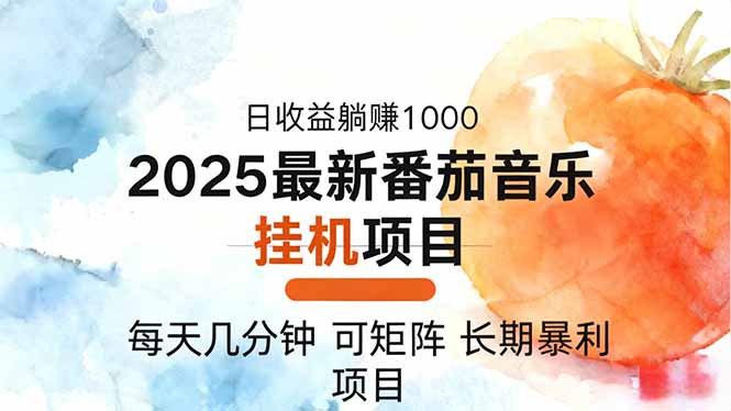 2025年最新番茄音乐人挂机项目，每天几分钟，月入1000＋，可矩阵，一台…-智云网