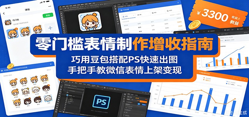 零门槛表情制作增收指南：巧用豆包搭配 PS 快速出图，手把手教微信表情上架变现-智云网