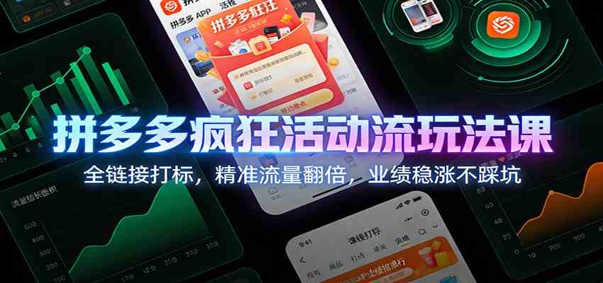 拼多多疯狂活动流玩法课：全链接打标，精准流量翻倍，业绩稳涨不踩坑-智云网