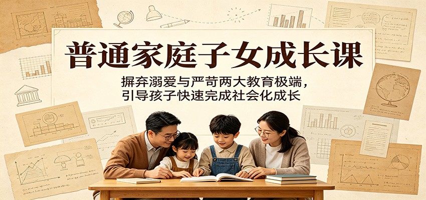 普通家庭子女成长课：摒弃溺爱与严苛两大教育极端，引导孩子快速完成社会化成长-智云网