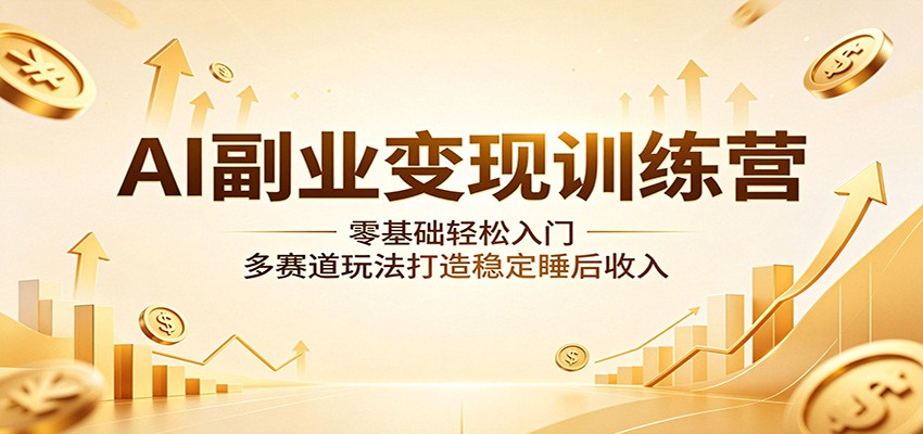 AI副业变现训练营：零基础轻松入门，多赛道玩法打造稳定睡后收入-智云网