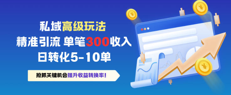 私域高级玩法，精准引流，单笔3张收益，日转化5-10单
