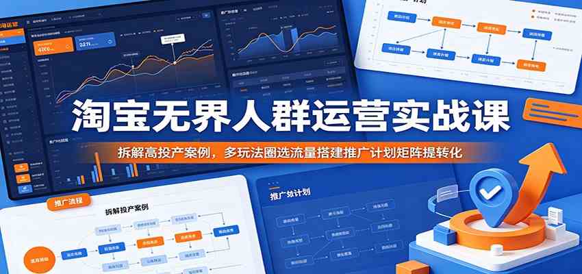 淘宝无界人群运营实战课：拆解高投产案例，多玩法圈选流量搭建推广计划矩阵提转化-智云网