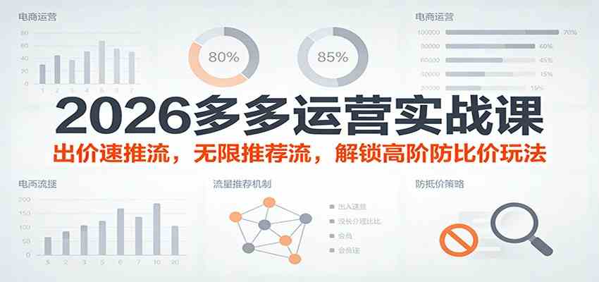 2026多多运营实战课：出价速推流，无限推荐流，解锁高阶防比价玩法（更新）-智云网