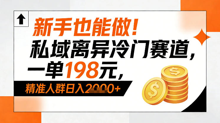 新手也能做！私域离异冷门赛道，一单198，精准人群日入1k+-智云网