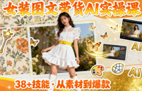 女装图文带货的AI实操课，覆盖38个实用技能，快速提升素材制作效率-智云网