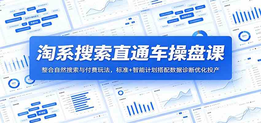 淘系搜索直通车操盘课：整合自然搜索与付费玩法，标准+智能计划搭配数据诊断优化投产-智云网