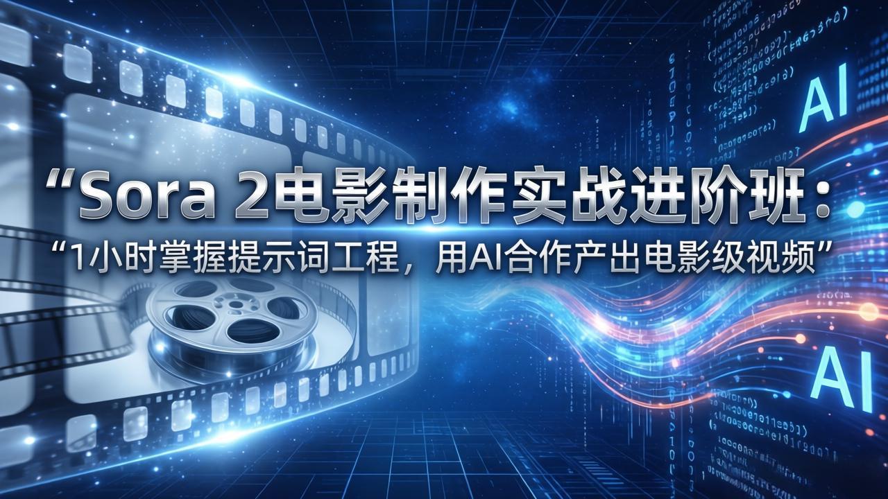 Sora 2电影制作实战进阶班：1小时掌握提示词工程，用AI合作产出电影级视频-智云网