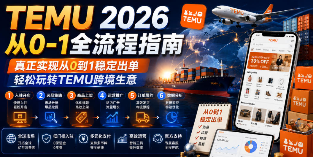 TEMU 2026从0-1全流程指南,真正实现从0到1稳定出单,轻松玩转TEMU跨境生意-智云网