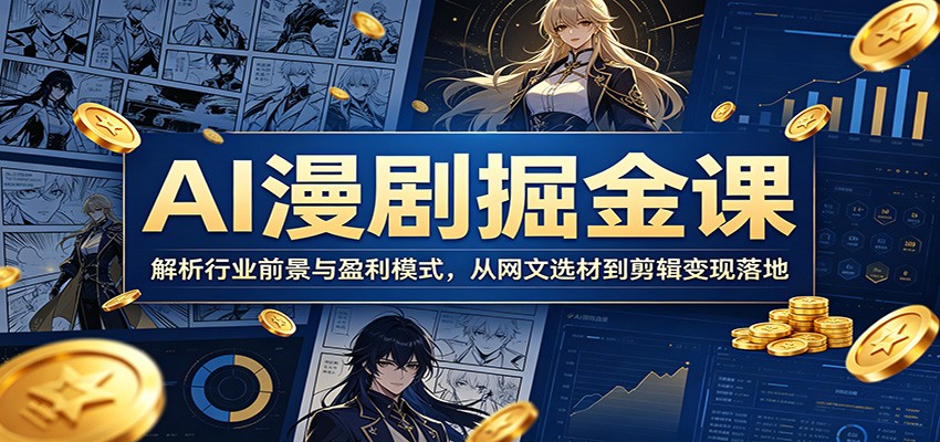AI漫剧掘金课：解析行业前景与盈利模式，从网文选材到剪辑变现落地-智云网