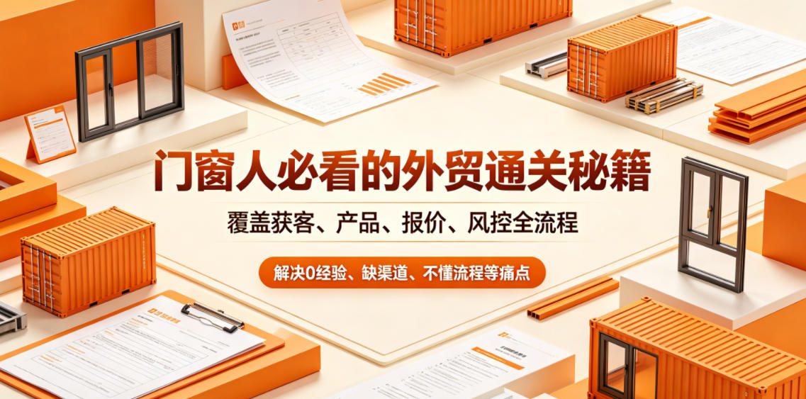 门窗人必看的外贸通关秘籍,块覆盖获客、产品、报价、风控全流程,解决0经验、缺渠道、不懂流程等痛点-智云网