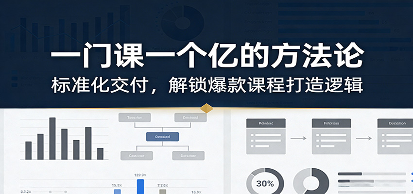 一门课一个亿的方法论：标准化交付，解锁爆款课程打造逻辑-智云网