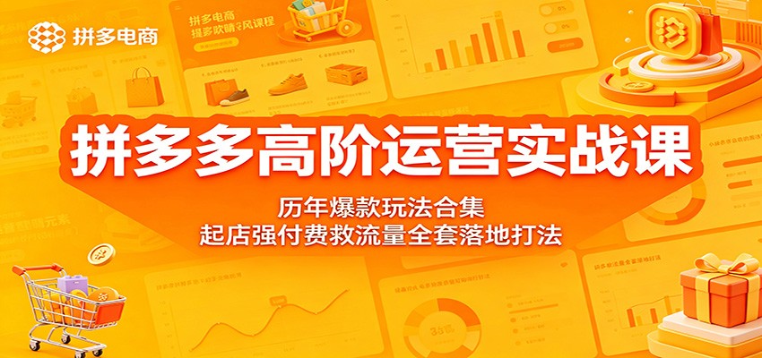 拼多多高阶运营实战课：历年爆款玩法合集，起店强付费救流量全套落地打法-智云网