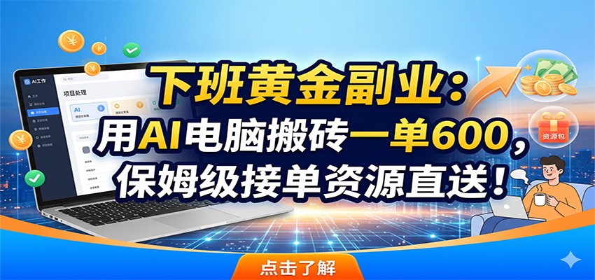 下班黄金副业：用AI电脑搬砖一单600，保姆级接单资源直送！-智云网