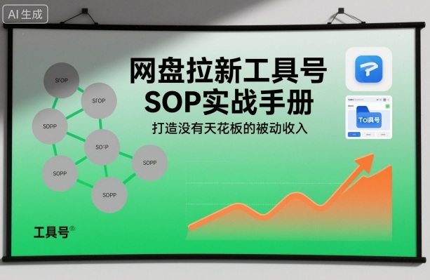 网盘拉新工具号SOP实战手册，打造没有天花板的被动收入