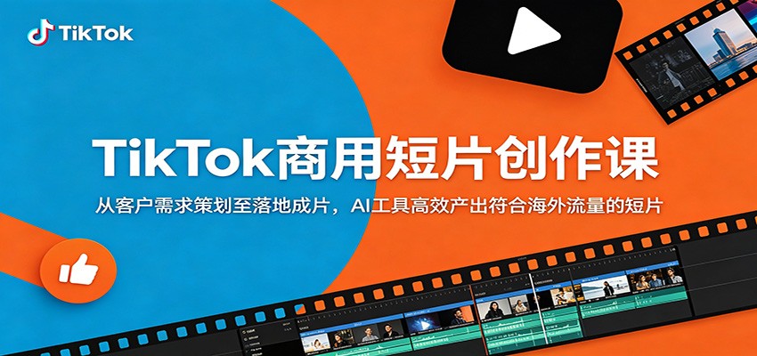TikTok商用短片创作课：从客户需求策划至落地成片，AI工具高效产出符合海外流量的短片-智云网