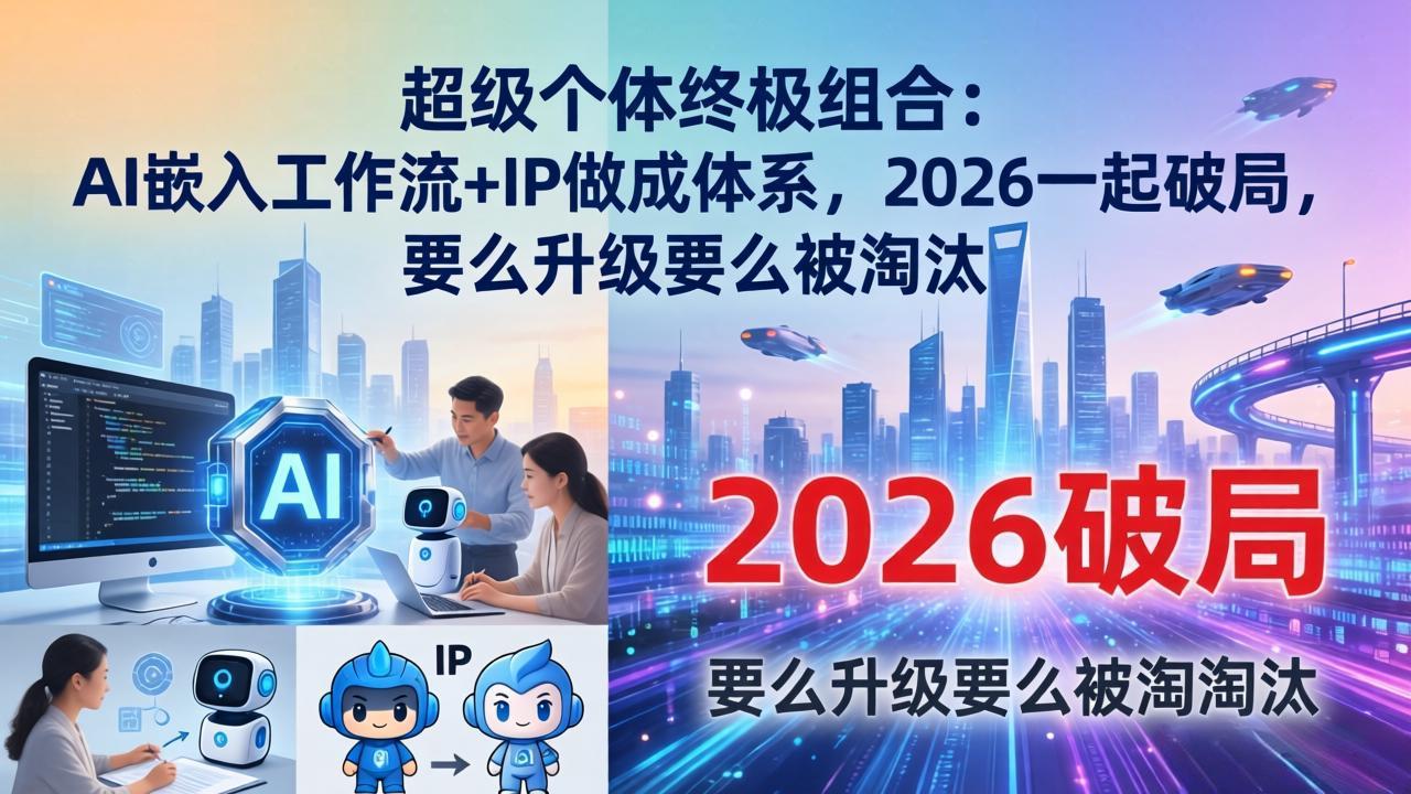 超级个体终极组合:AI嵌入工作流+IP做成体系,2026一起破局,要么升级要么被淘汰-智云网